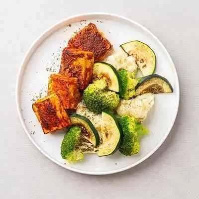 Paneer Tikka With Baked Cumin Vegetables